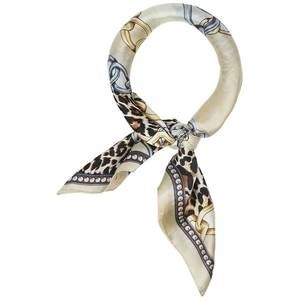NEW SANTE GRACE leopard animal print creme colored scarf in multicolor